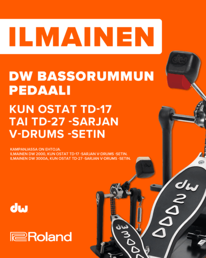 Roland TD-27KV2 V-Drums KIT sähkörummut  + DW3000 pedaali veloituksetta! - Image 9