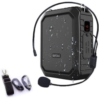SHIDU 18W bluetooth kaiutin musta IPX5 varustettu langallisella mikrofonilla