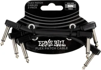 Ernie Ball 6443 Flex Patch Cable Black 7,5cm 3-Pack