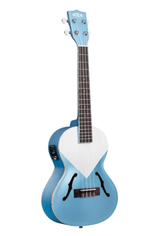 KALA Lake Shore Blue Archtop w/ Case Tenoriukulele kotelolla