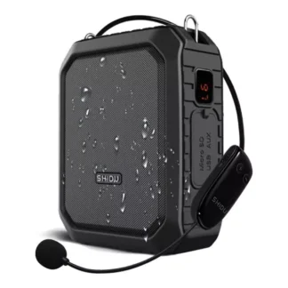 SHIDU 18W bluetooth kaiutin musta IPX5 varustettu langattomalla mikrofonilla